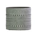 H2H Cement Round Pot with Embossed Circles Pattern Design Body & Tapered Bottom, Concrete & Gray H22503160
